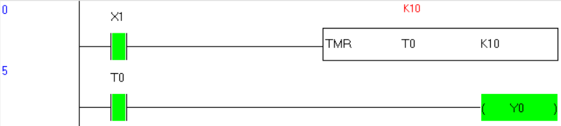 Delta PLC timer TMR